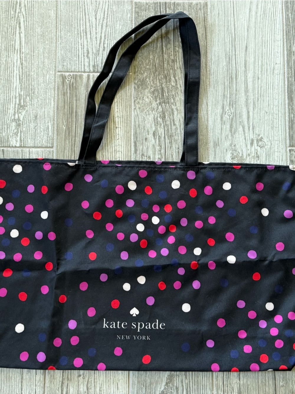 Brand new Kate spade Black Tote with Multicolor Polka Dots confetti